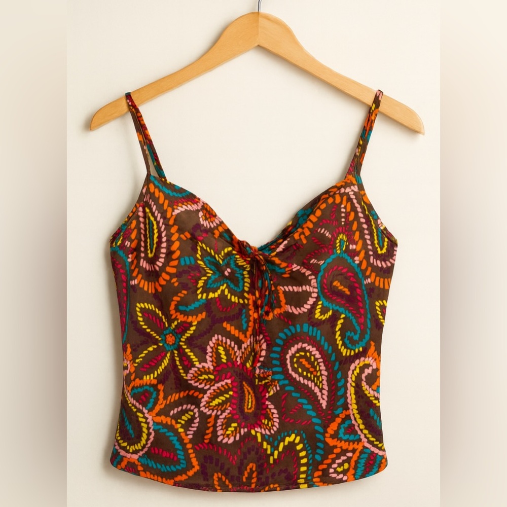 Vintage Y2K Victoria's Secret groovy paisley floral sz 38D tankini swim top retr